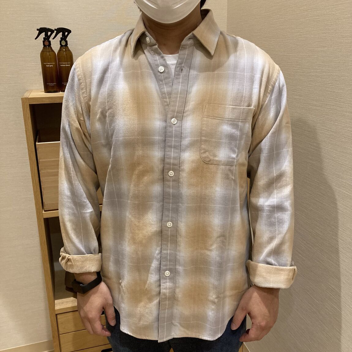 【ヨシヅヤ笠松】新入荷　紳士　両面起毛フランネル長袖シャツ_2wQezR