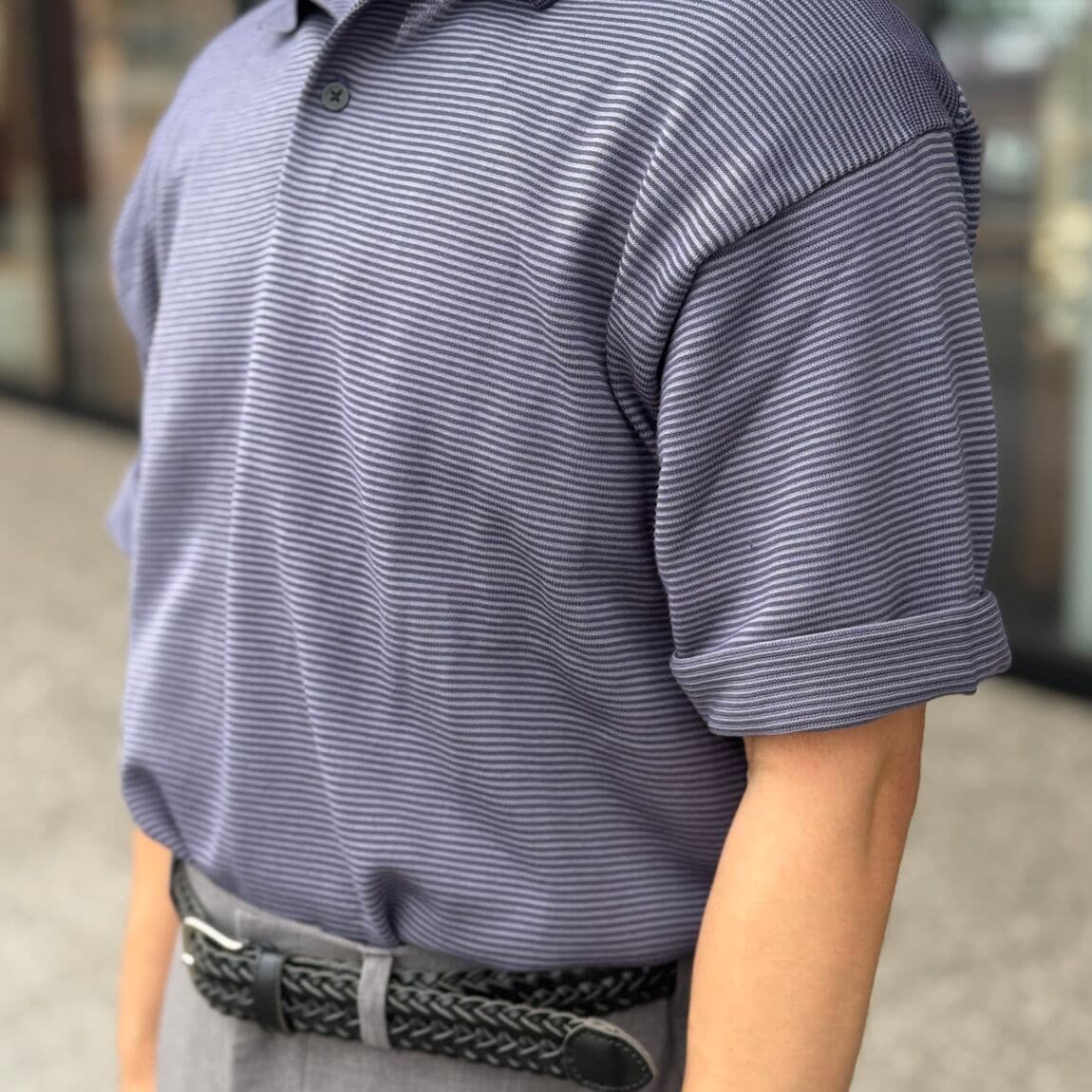 【いわて生協盛岡向中野】身長171cm 堀切　ニット五分袖ポロ_161gAQ
