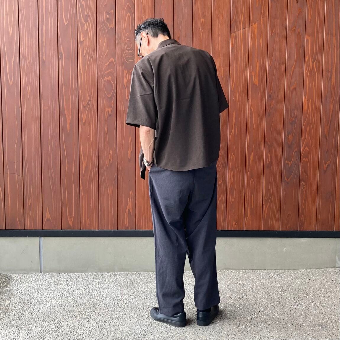 【いわて生協盛岡向中野】身長181cm ヒデさん風を通す五分袖シャツ_YqUo86