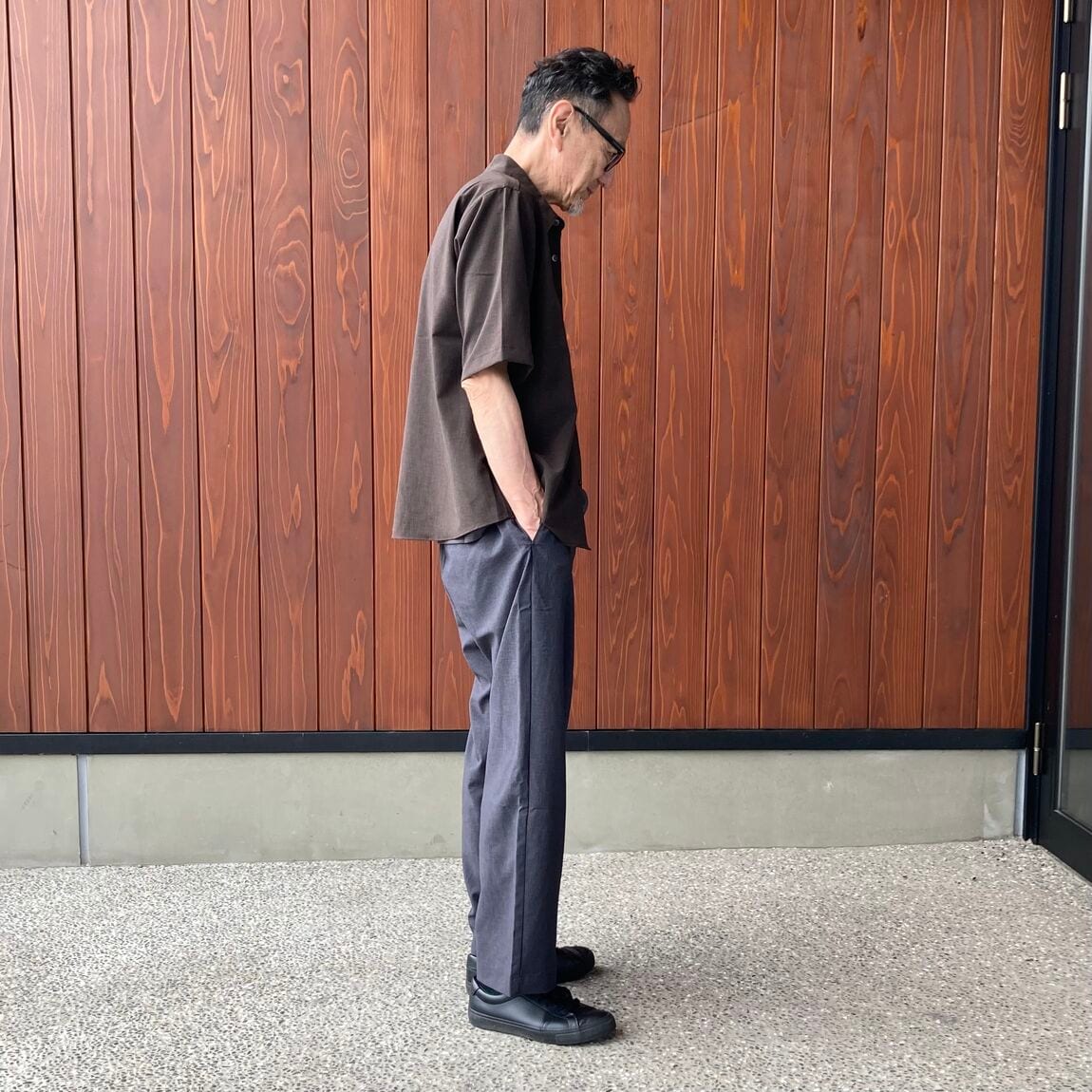 【いわて生協盛岡向中野】身長181cm ヒデさん風を通す五分袖シャツ_a0QBlZ
