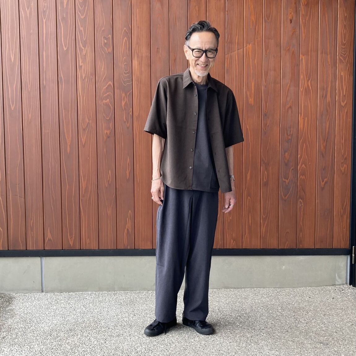 【いわて生協盛岡向中野】身長181cm ヒデさん風を通す五分袖シャツ_TFLnE3
