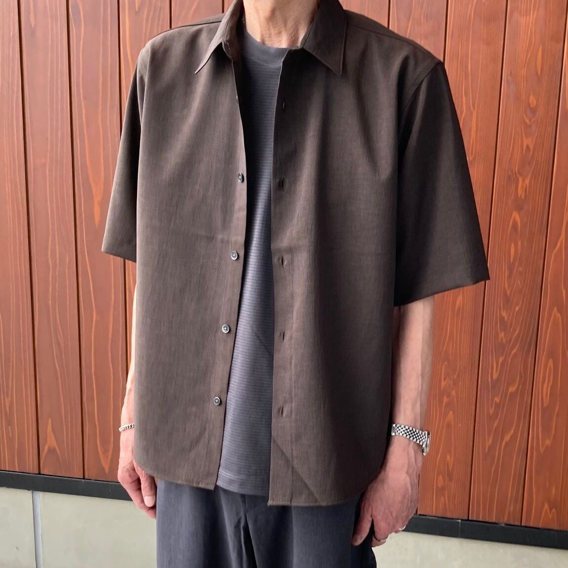 【いわて生協盛岡向中野】身長181cm ヒデさん風を通す五分袖シャツ_mC6wUp