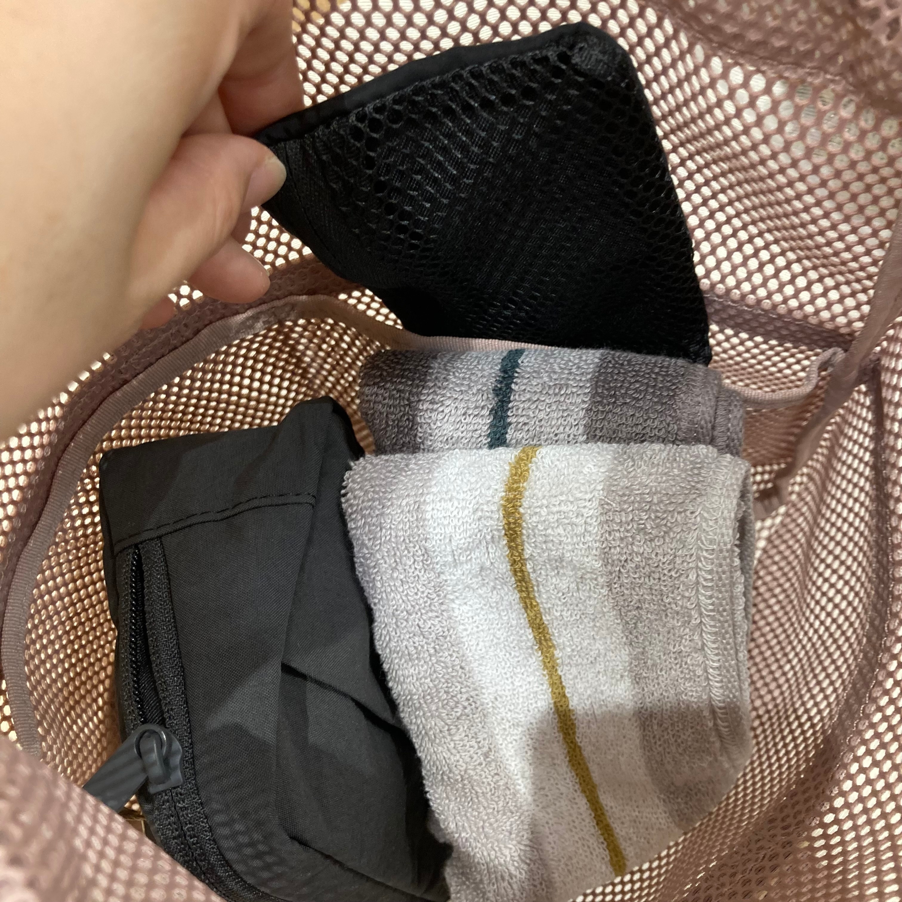 【ラザウォーク甲斐双葉】大人気の立体メッシュ持ち手付き巾着の新色が入荷しました_sHE8HX