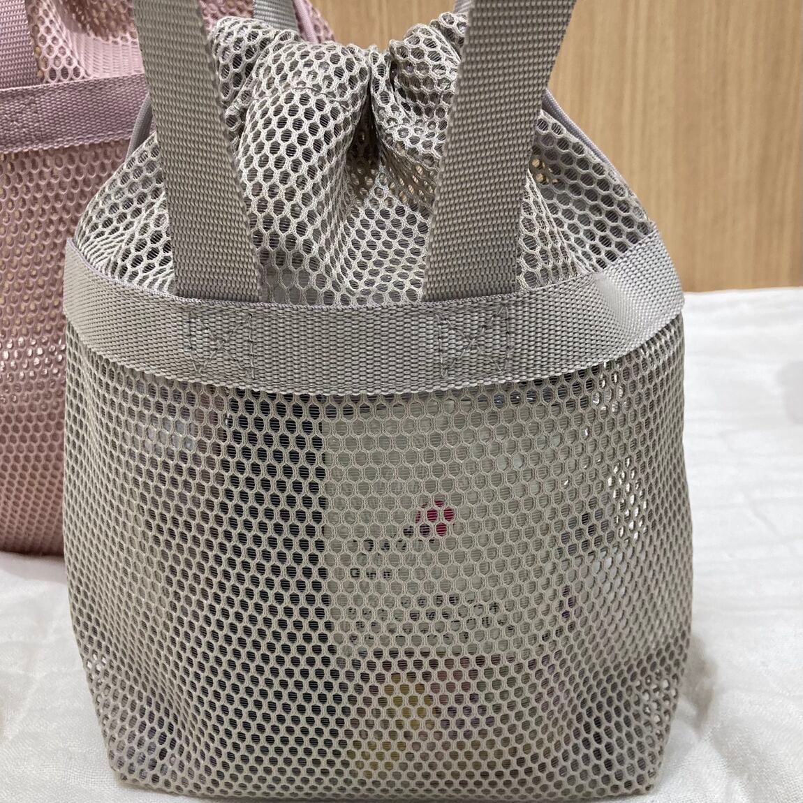 【ラザウォーク甲斐双葉】大人気の立体メッシュ持ち手付き巾着の新色が入荷しました_12Hzpt