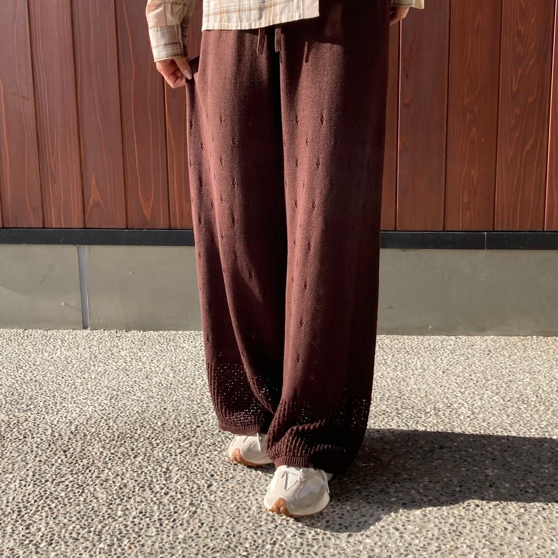 【いわて生協盛岡向中野】身長170cm  菜々さん　シアーチェックシャツ_1VvFhf