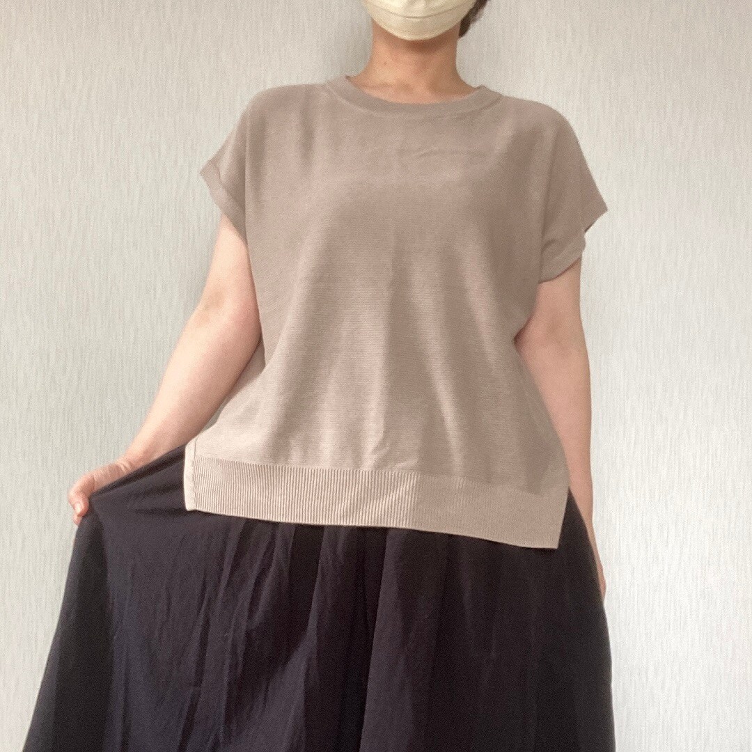 【イオンモール各務原】秋色 ONE-ALLの服 コットンレーヨンフレンチスリーブセーター　