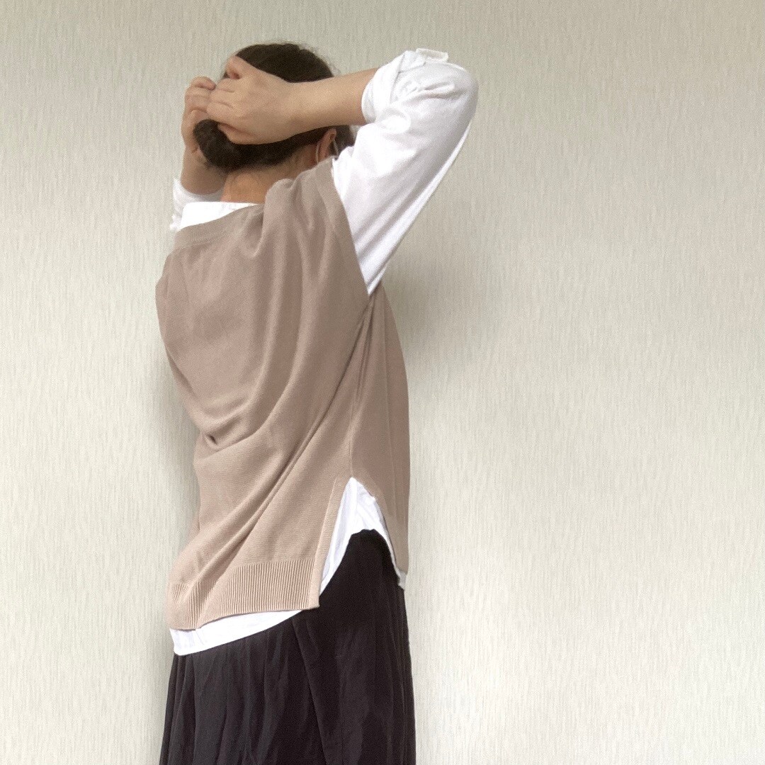 【イオンモール各務原】秋色 ONE-ALLの服 コットンレーヨンフレンチスリーブセーター　