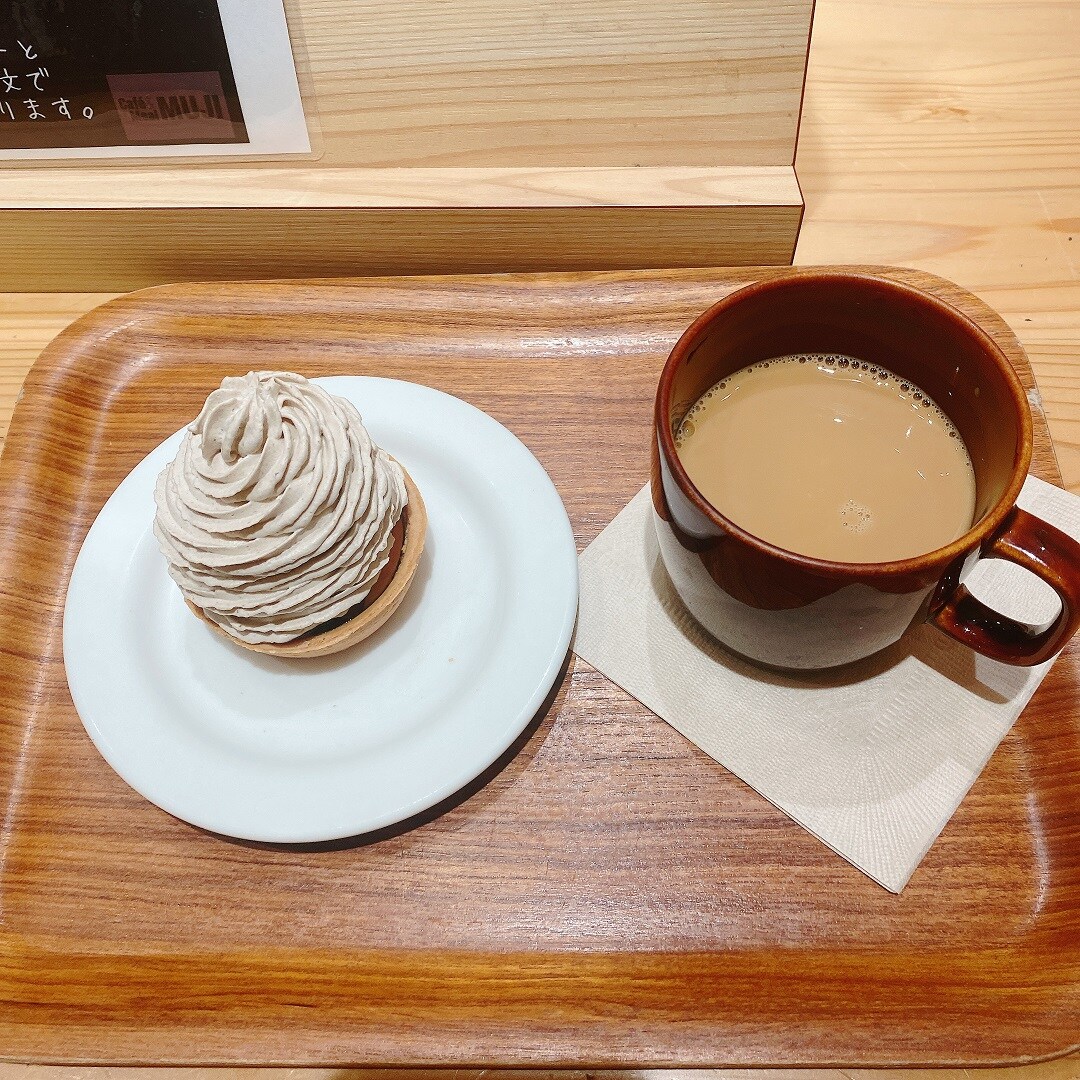 【Cafe＆MealMUJI上野マルイ】栗のタルトとカフェオレ