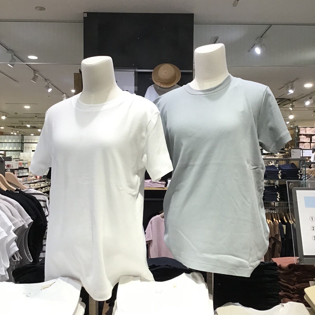 【ザ・モール仙台長町】スムース編みＴシャツ白とライトグリーン