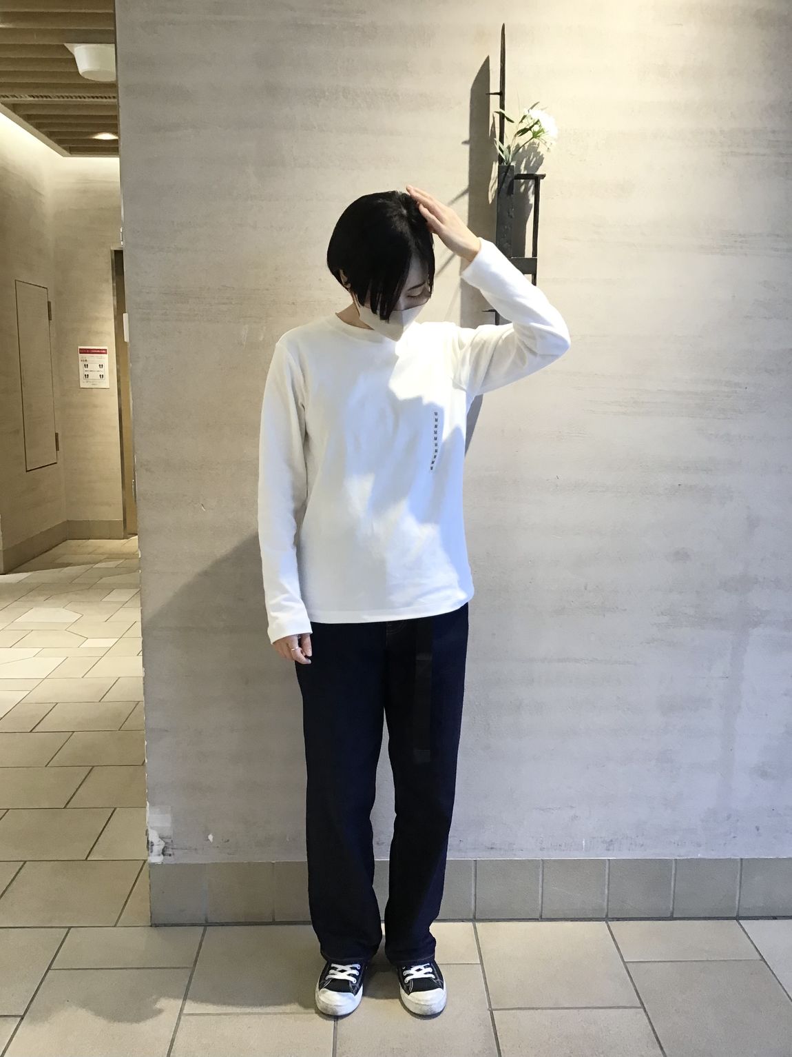 【無印良品500アトレヴィ巣鴨】スムース編み長袖Tシャツ・白Mサイズ