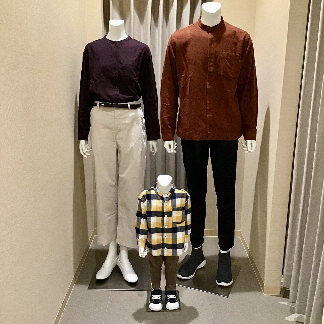 【ザ・モール仙台長町】フランネルスタンドカラーシャツマネキン試着画