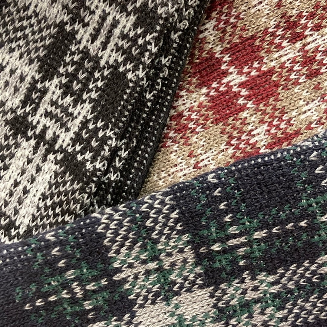 あったか綿　チェック柄靴下の写真