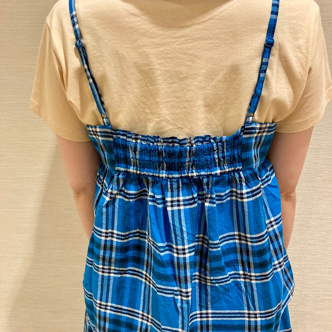  婦人　マドラスチェック　キャミソールブラウス 