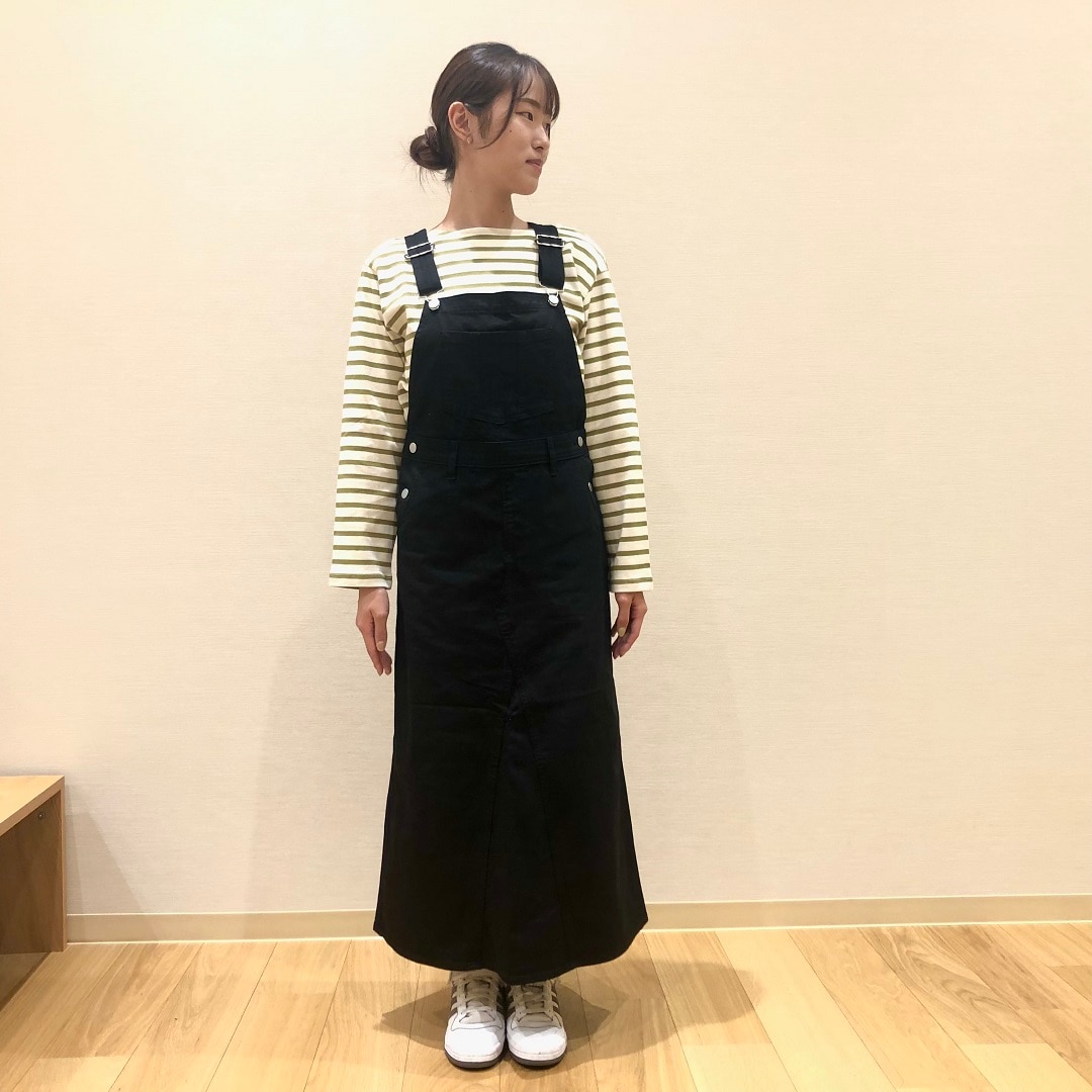 【イオンモール佐野新都市 縦横ストレッチチノサロペットスカート】
