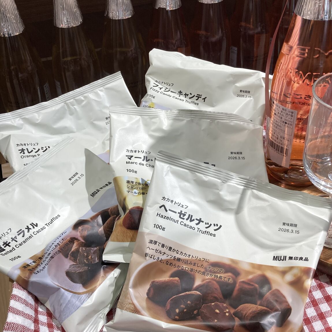 カカオトリュフのディスプレイ