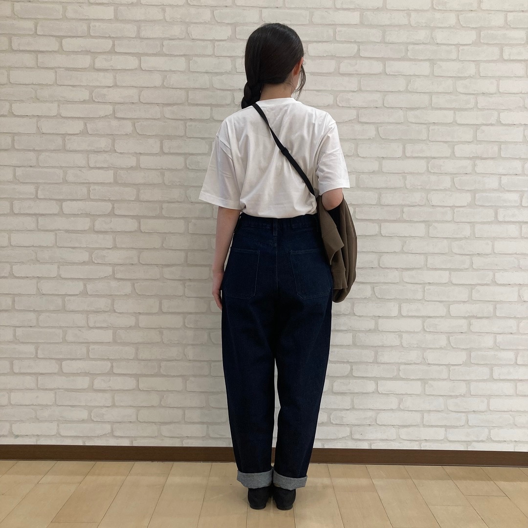 木の実から作ったカポック混　デニムバレルパンツ
