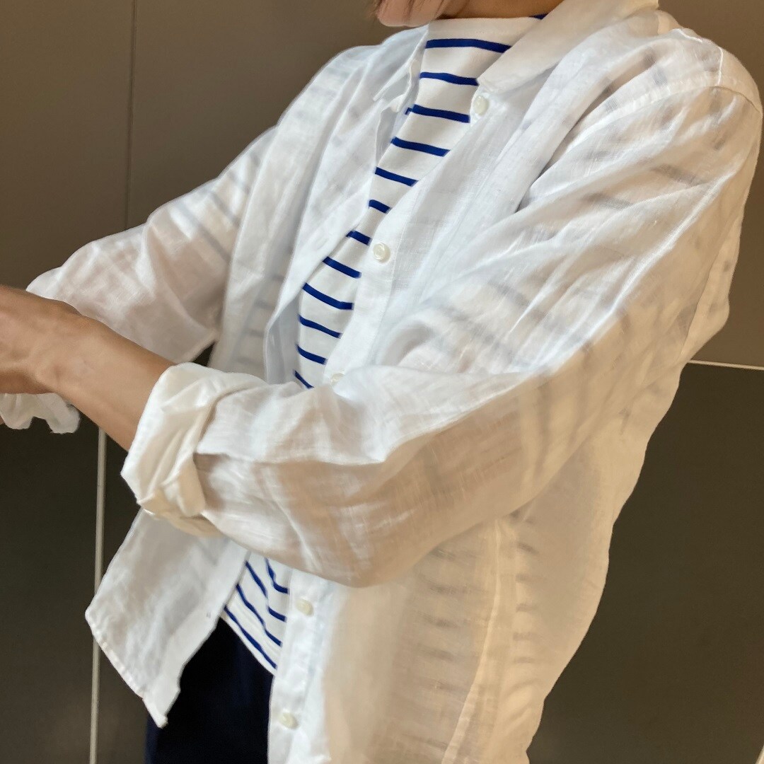 長袖シャツボーダーTシャツ