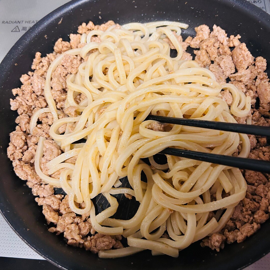 うどん炒める