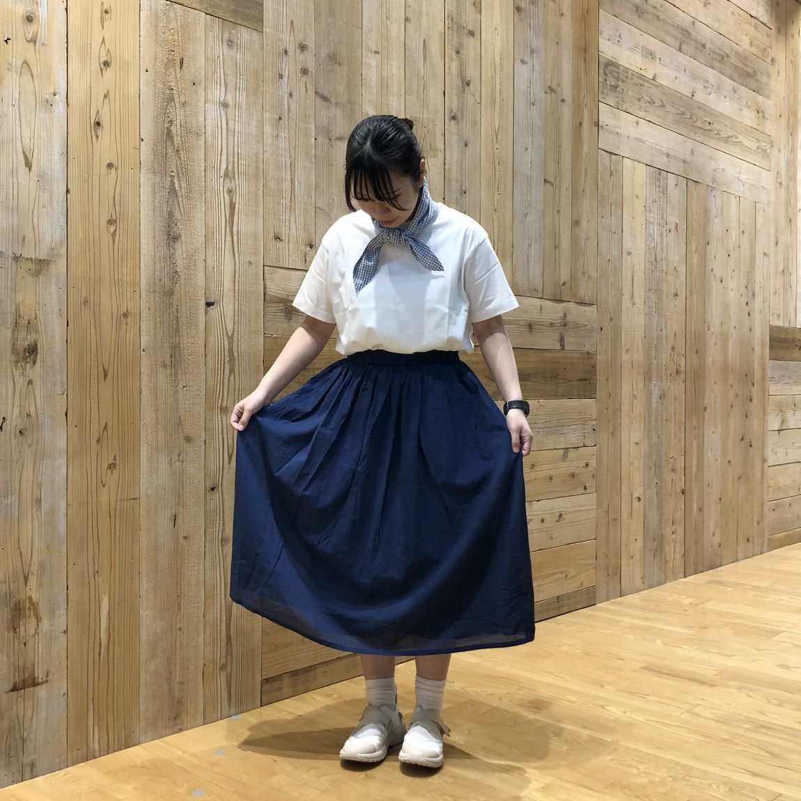 強撚ボイルギャザースカート