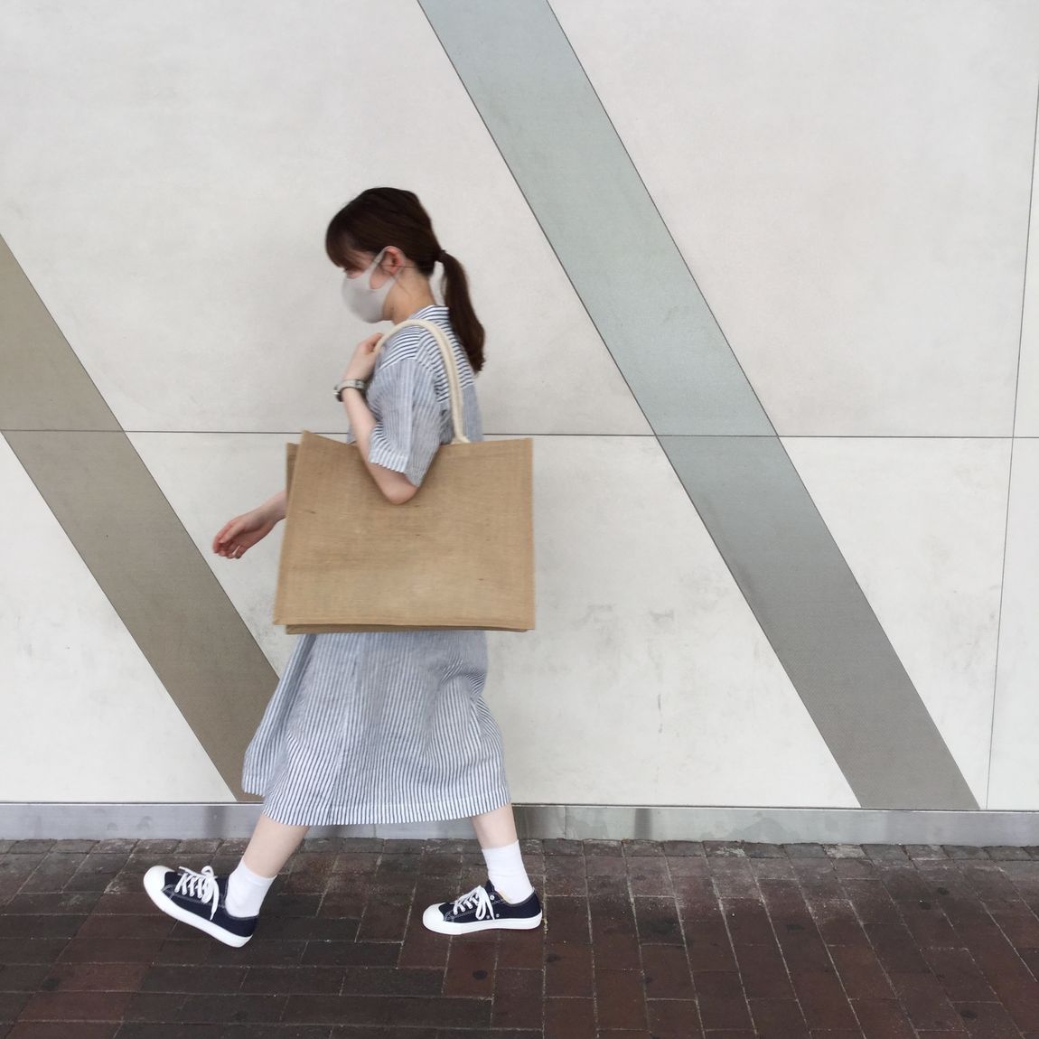 【さんすて岡山】涼やかな、日常着｜フレンチリネン洗いざらし五分袖開襟ワンピース