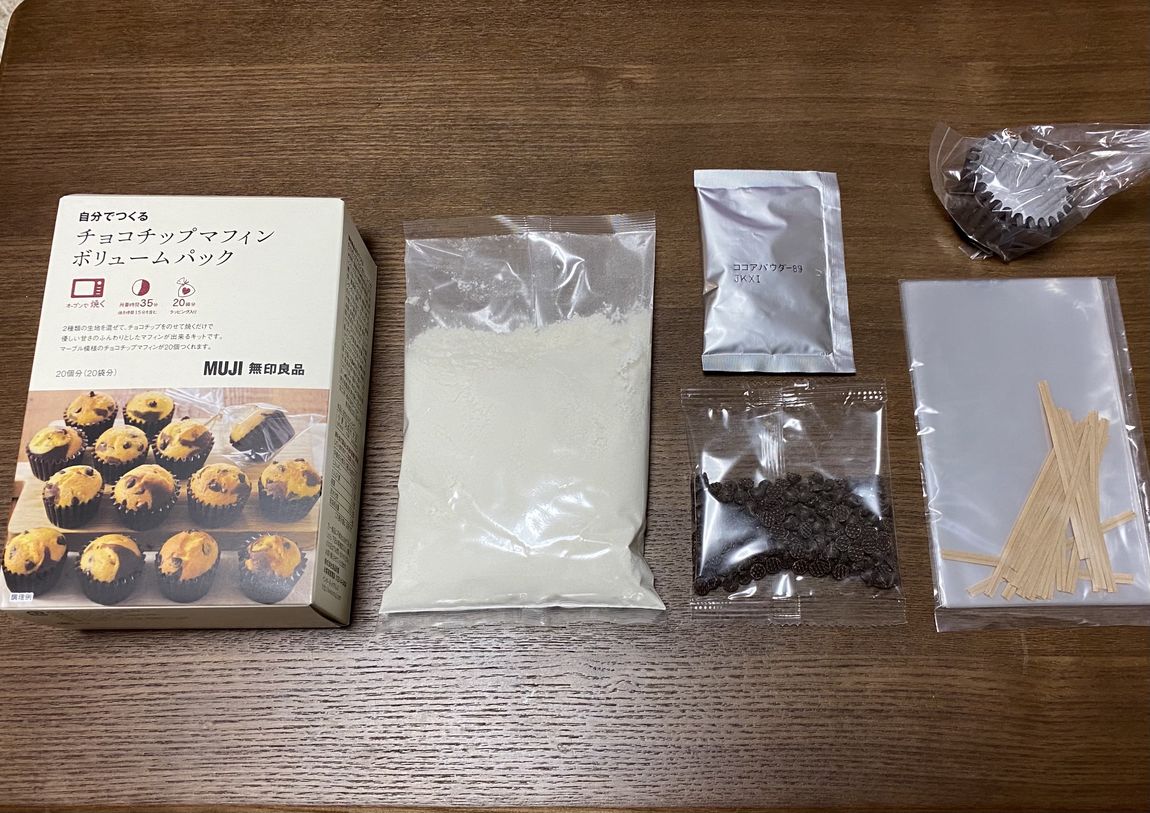 自分で作る　チョコチップマフィン　中身