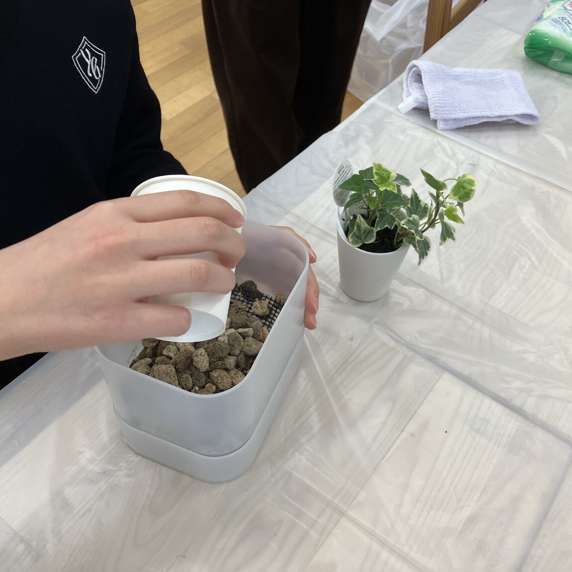 土台を作っている写真