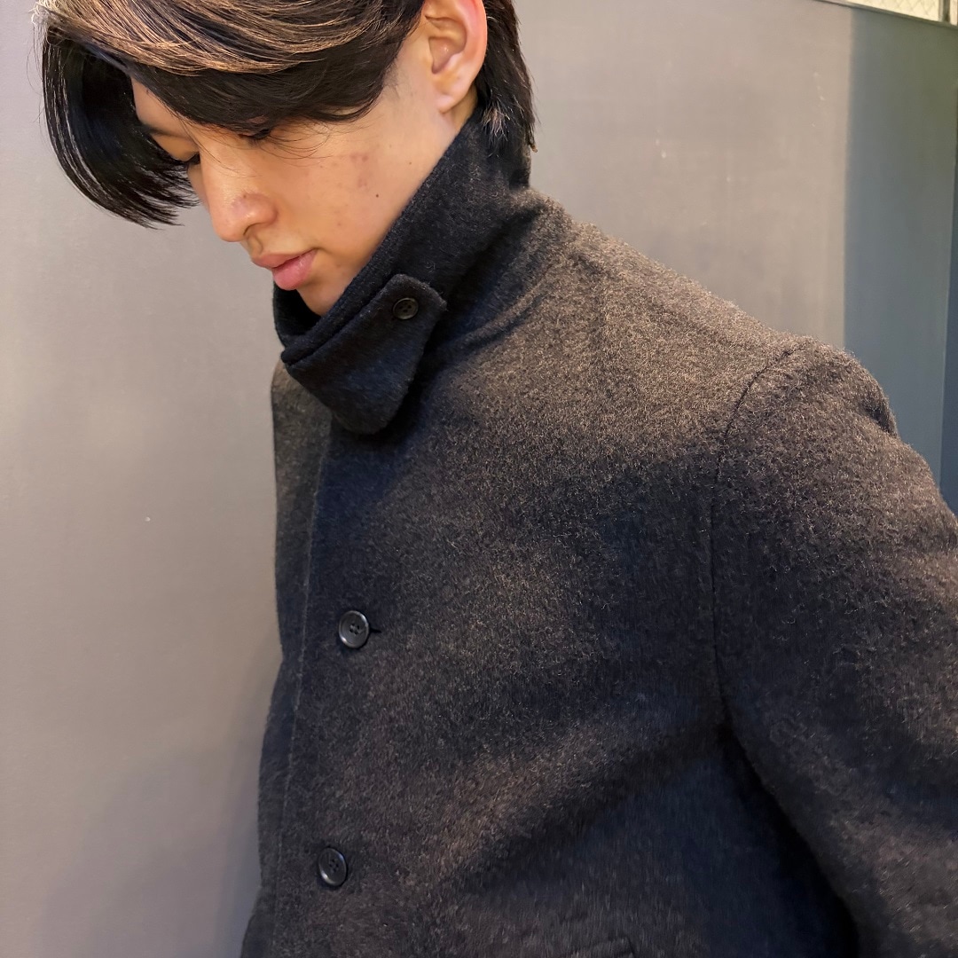 カシミヤ　ステンカラーコート