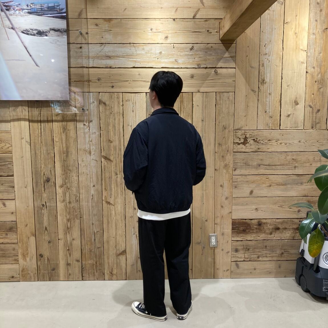 紳士　ジップアップブルゾン　黒　XL