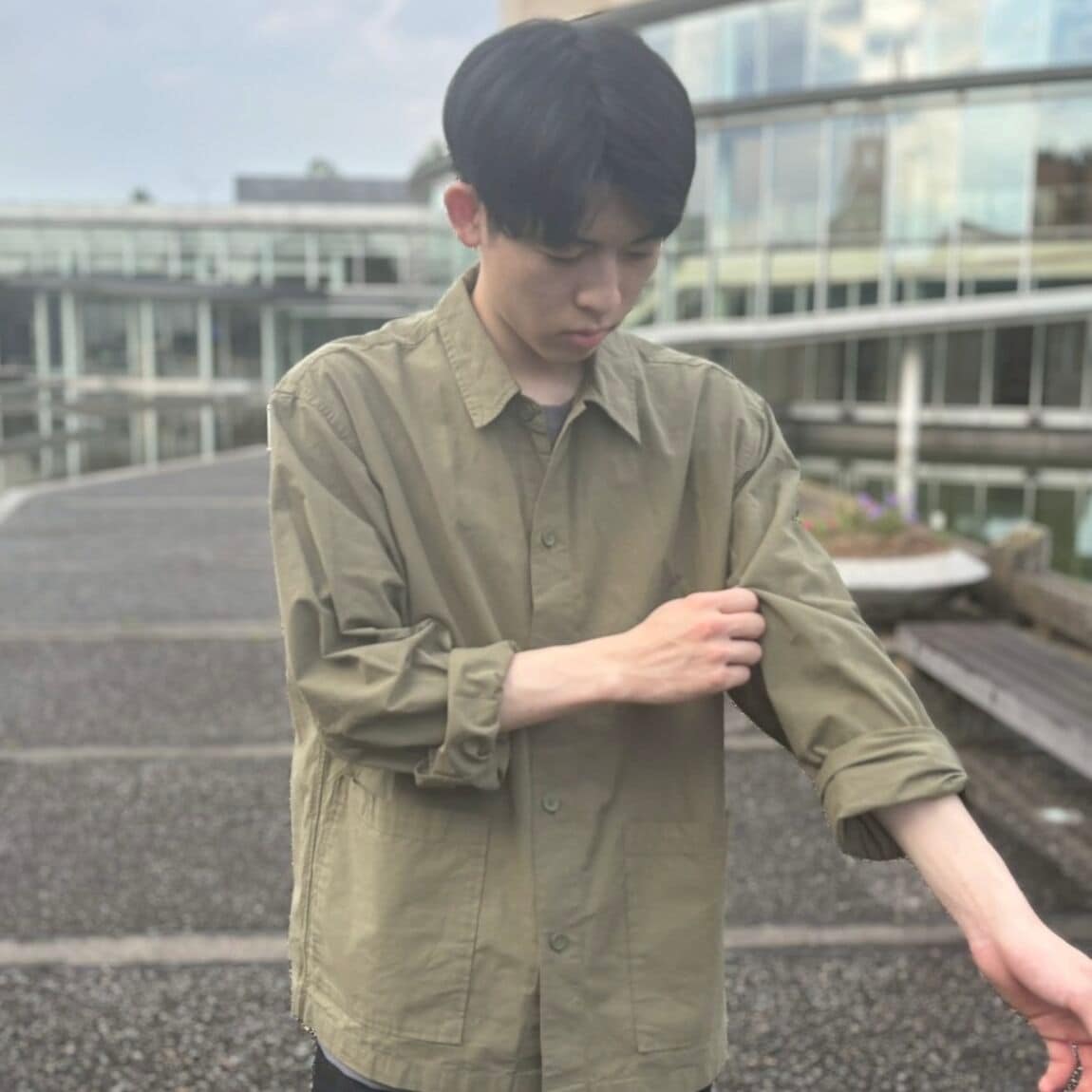 紳士　洗いざらし　シャツジャケット