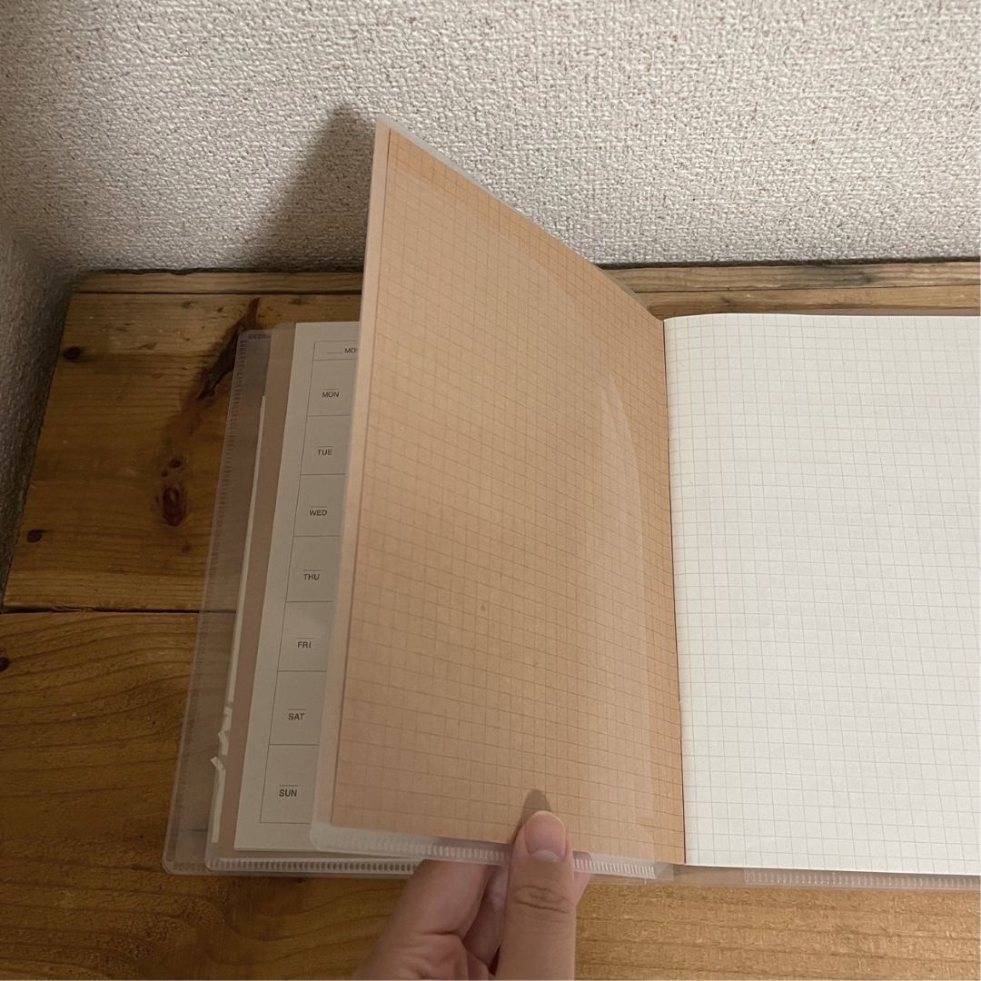 ノートを3種類挟んでいます
