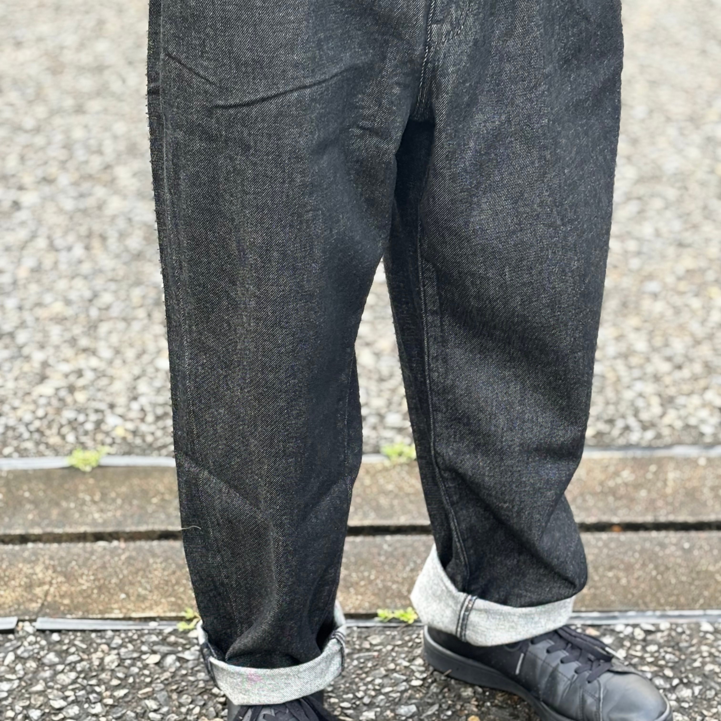 婦人　デニムバレルパンツ　黒　Lサイズ