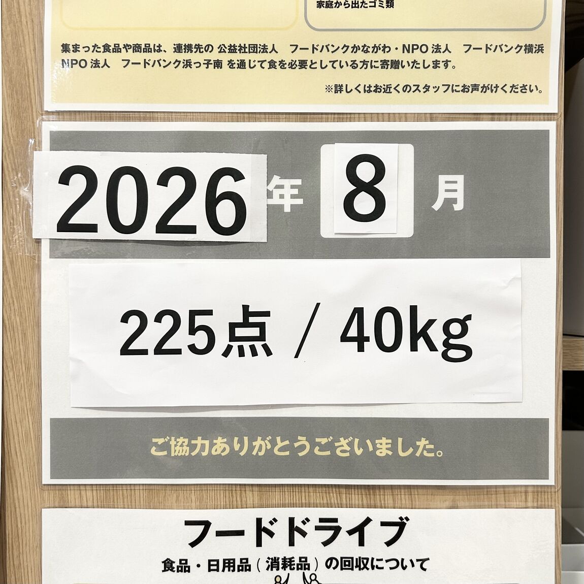 【東急百貨店日吉店】フードドライブ回収結果　8月_8ZIdeH