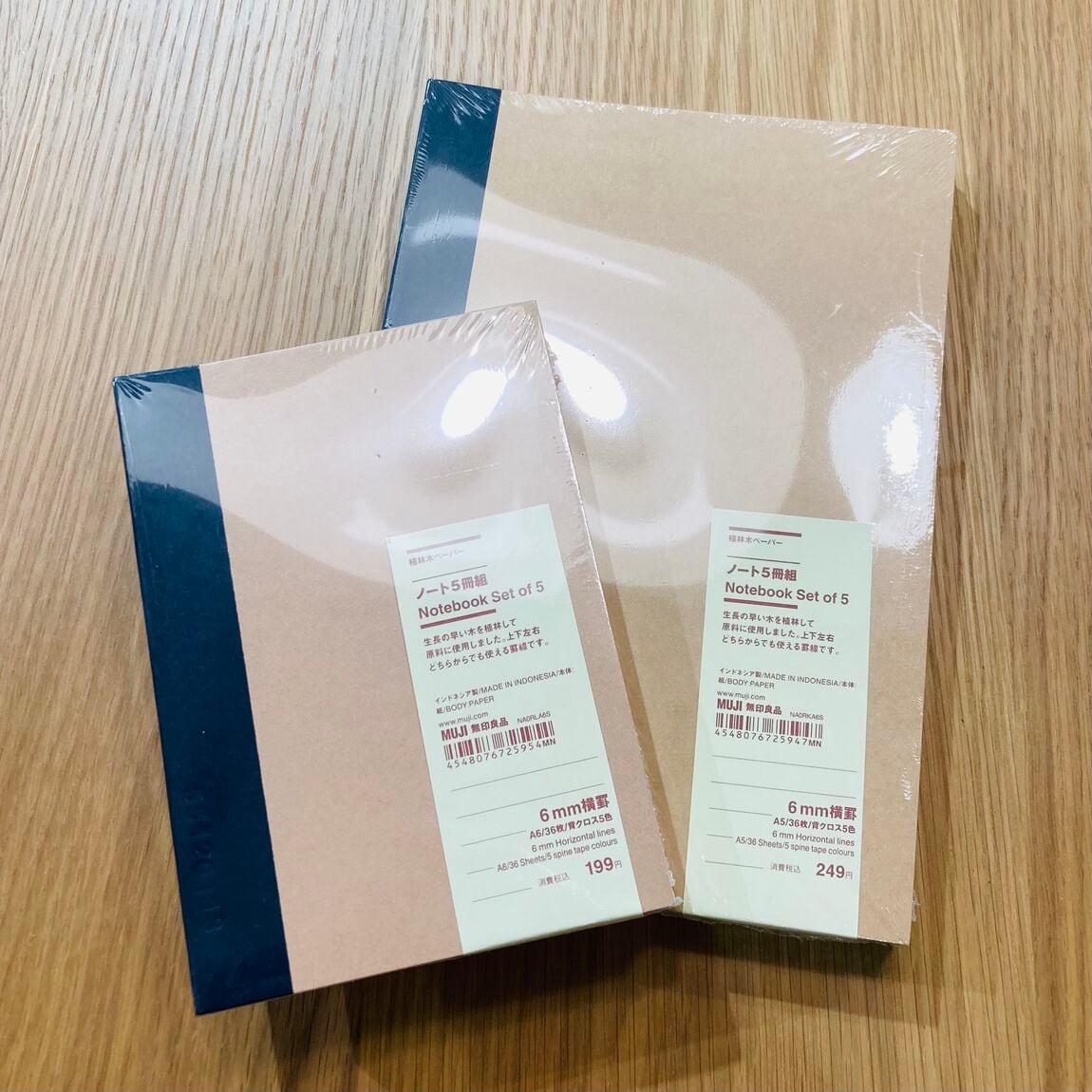 【ザ・モール仙台長町】植林木ペーパー　ノート５冊組A6・A5