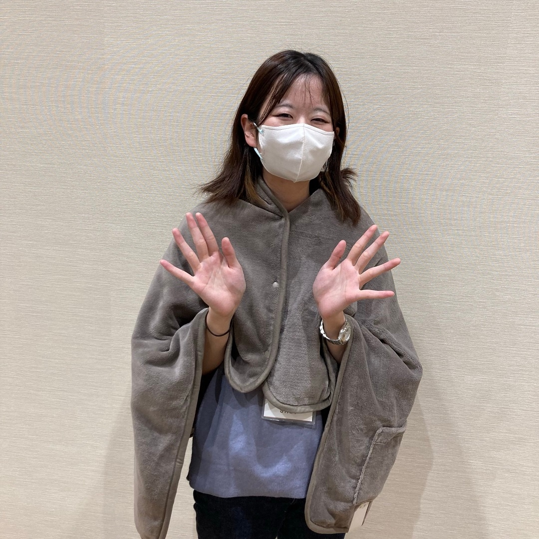 羽織れるブランケット写真
