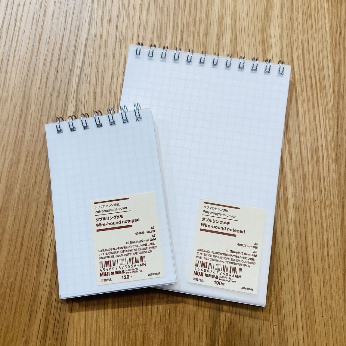 【ザ・モール仙台長町】ポリプロピレン表紙　ダブルリングメモA7・A6