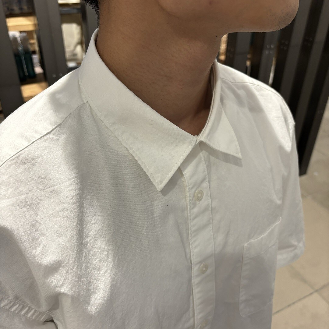 洗いざらしブロード半袖シャツ