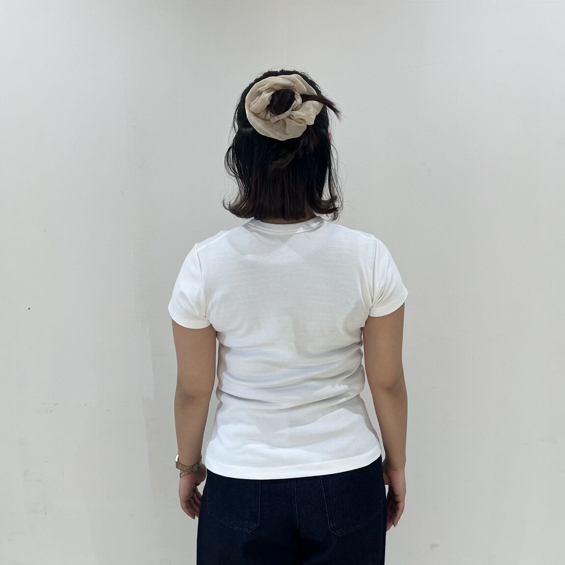 涼感汗じみしにくいクルーネック半袖Tシャツ　後ろ