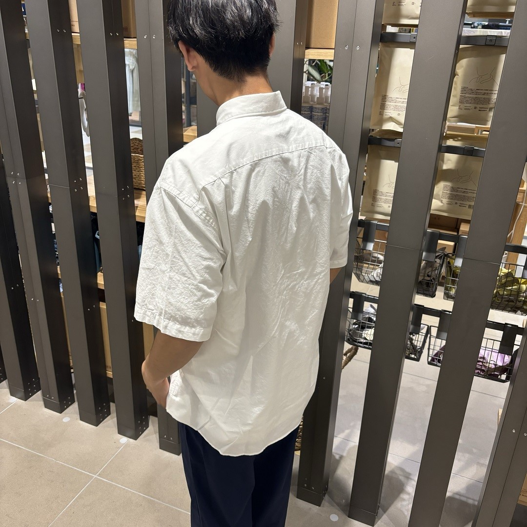 洗いざらしブロード半袖シャツ