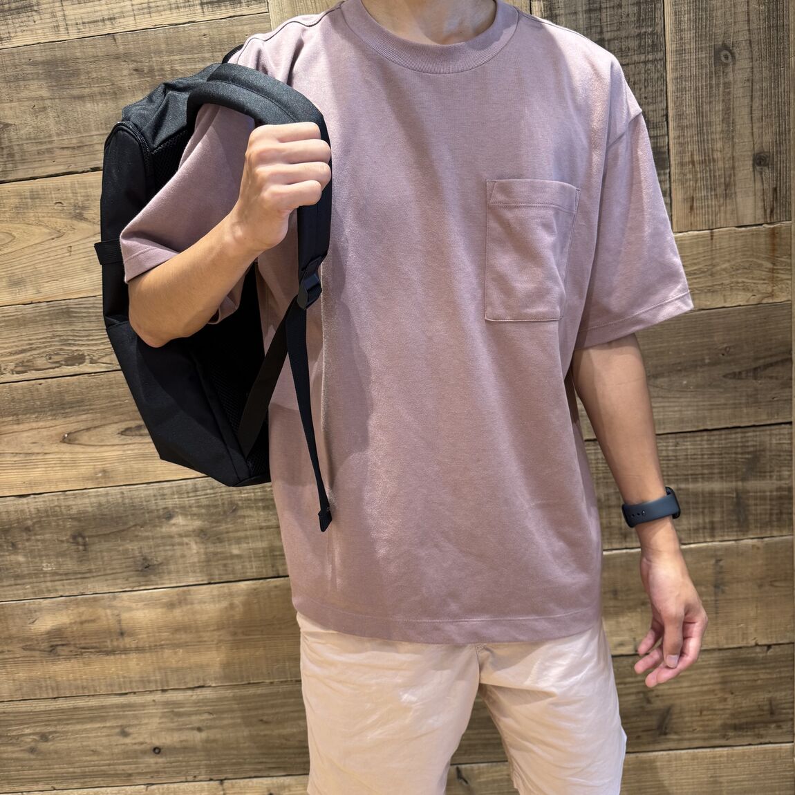 涼感ワイド半袖Tシャツ　アップ