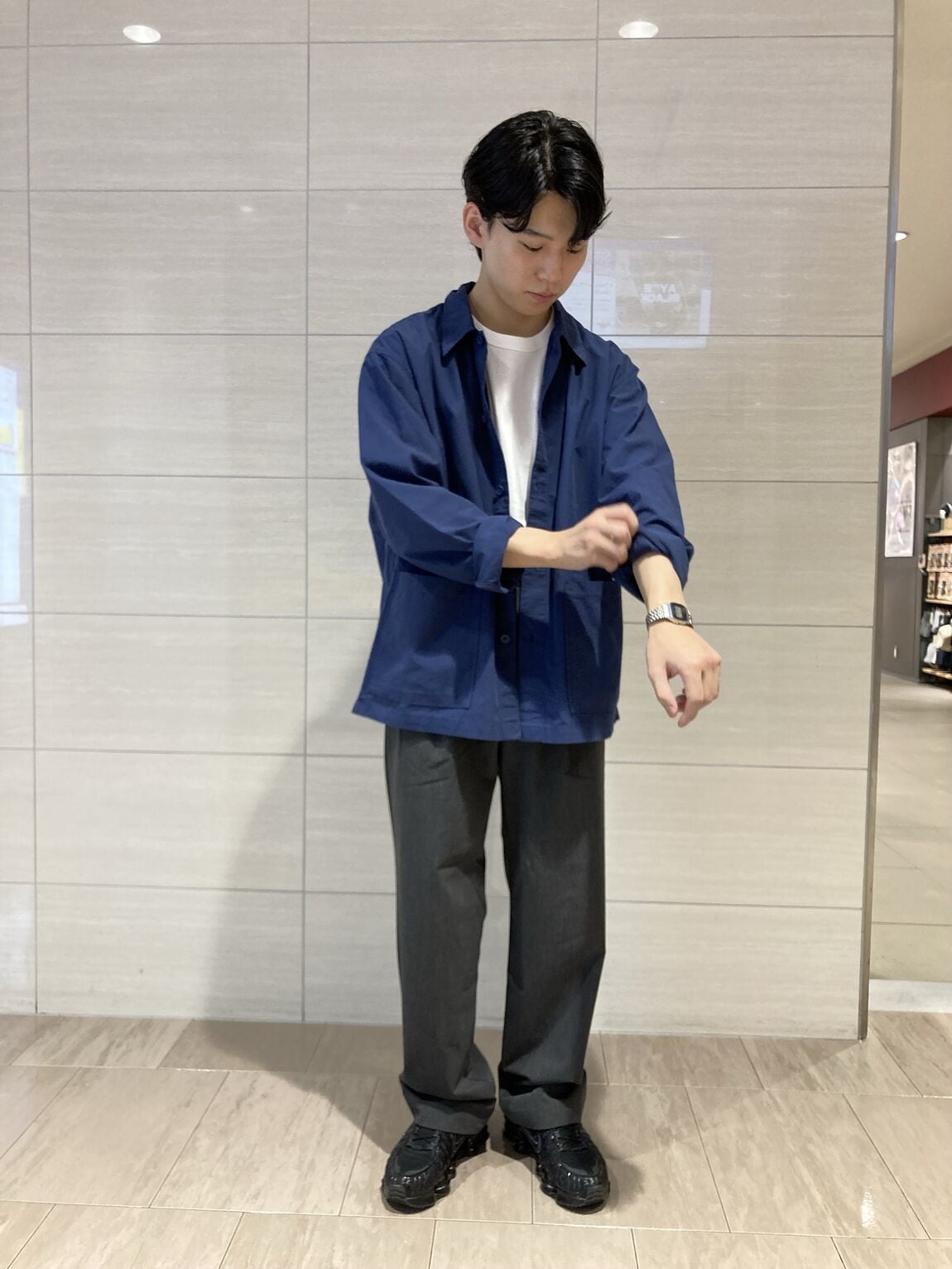 シャツジャケットブルー