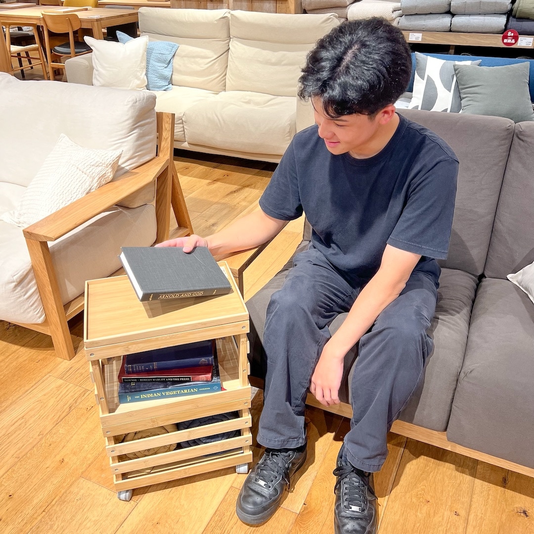 【グランフロント大阪】収納にもサイドテーブルにも 竹材すのこボックス_GL6ic1