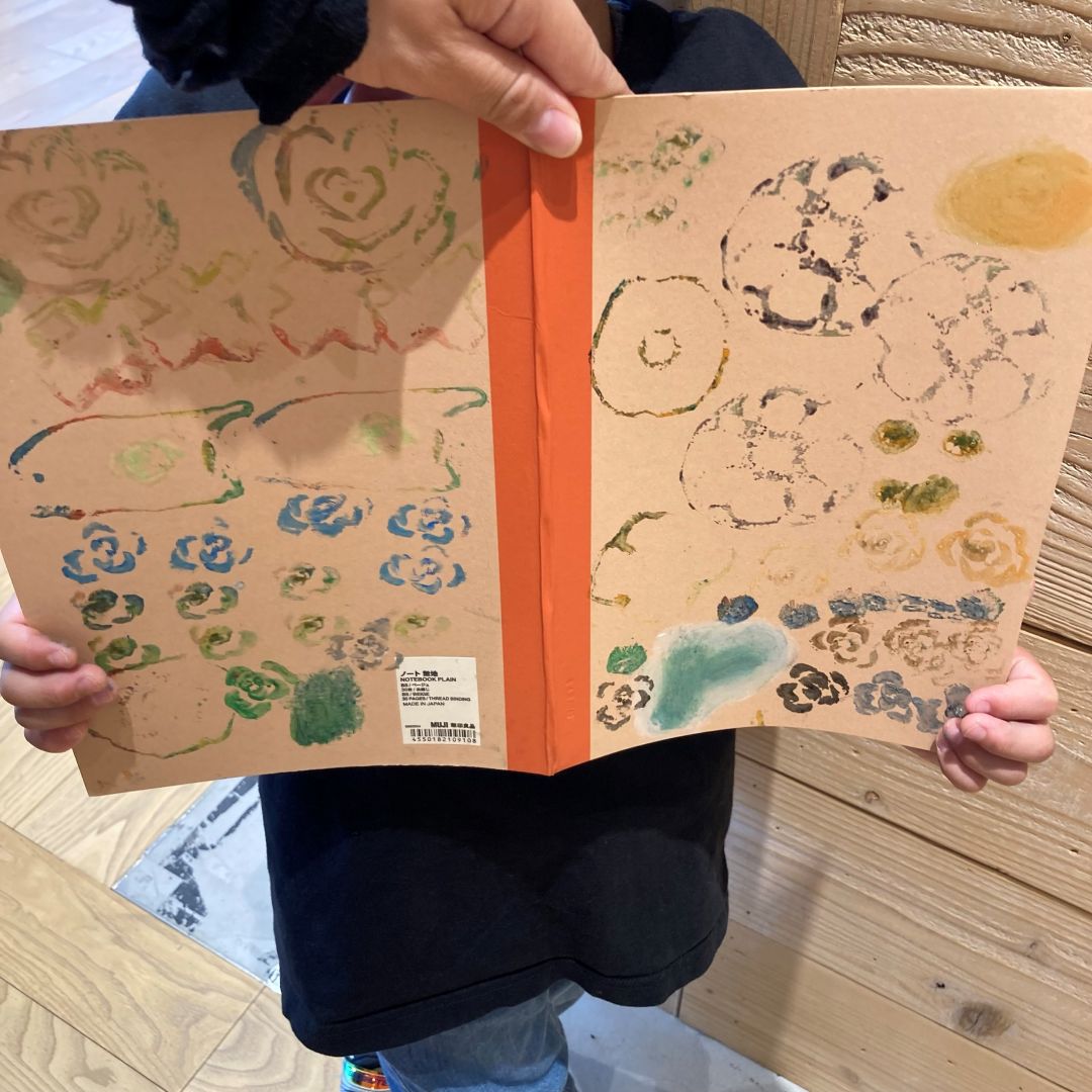 【バロー中小田井】ワークショップレポート　野菜スタンプでオリジナルノートを作ろう_isSF94