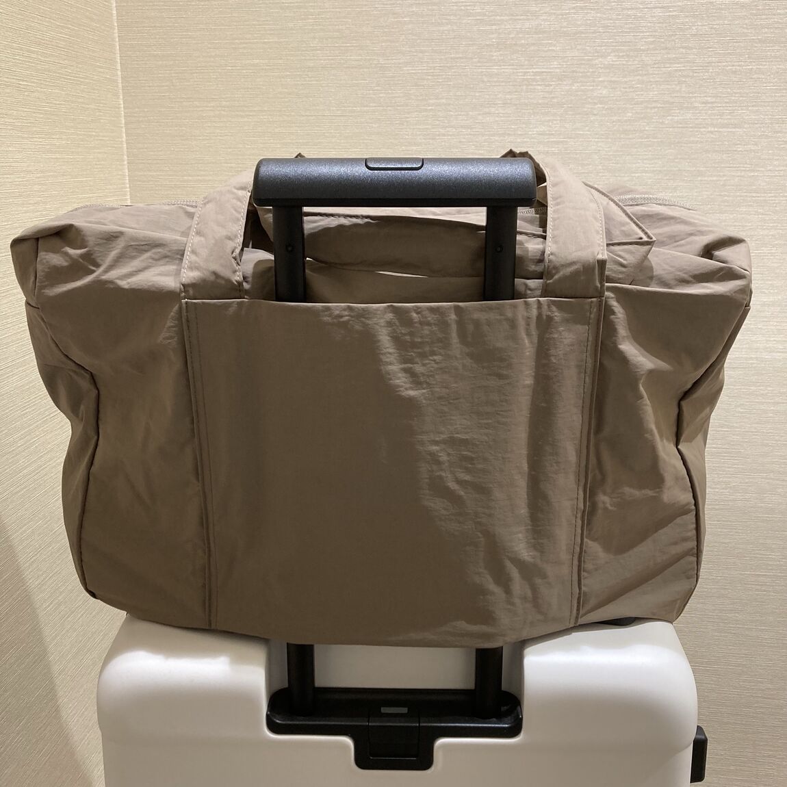 【イオンモール川口前川】良品週間開催中！ / 旅行の荷物問題を解決！  たためるボストンバッグのご紹介_Dy1Wt1