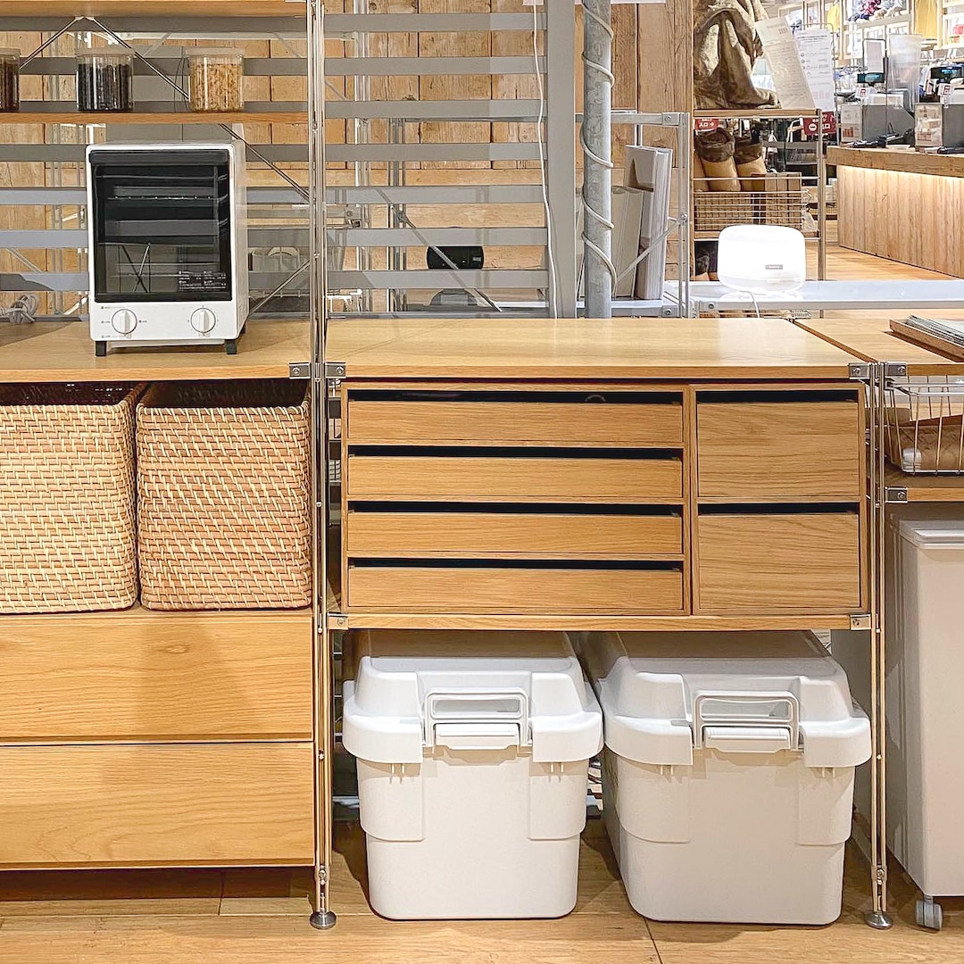 新品未使用＆廃盤品】 剃っ 無印良品 木製収納ケース 引出式 4段