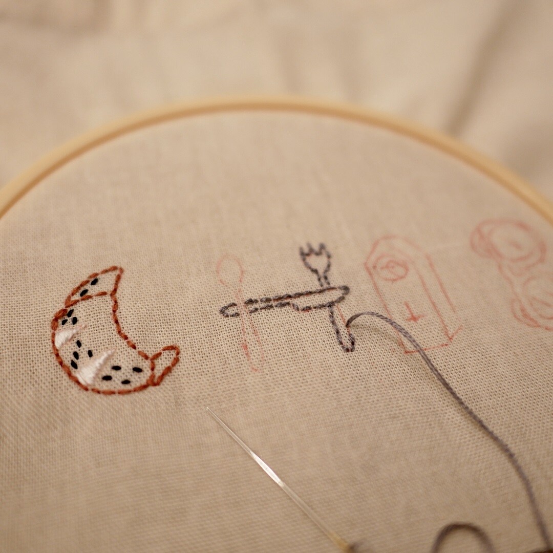 刺繍中