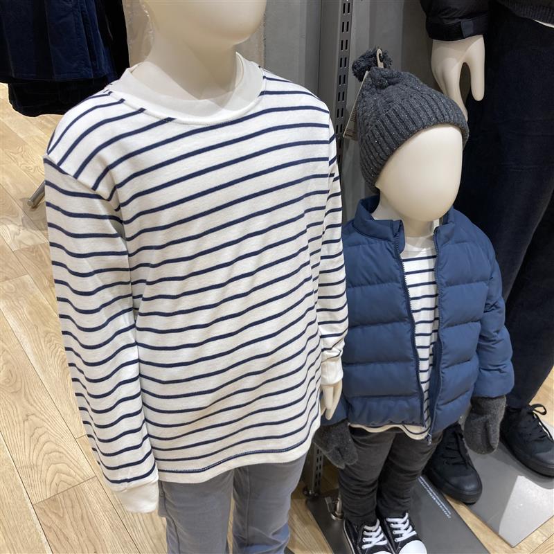 キッズ両面起毛クルーネック長袖Tシャツ