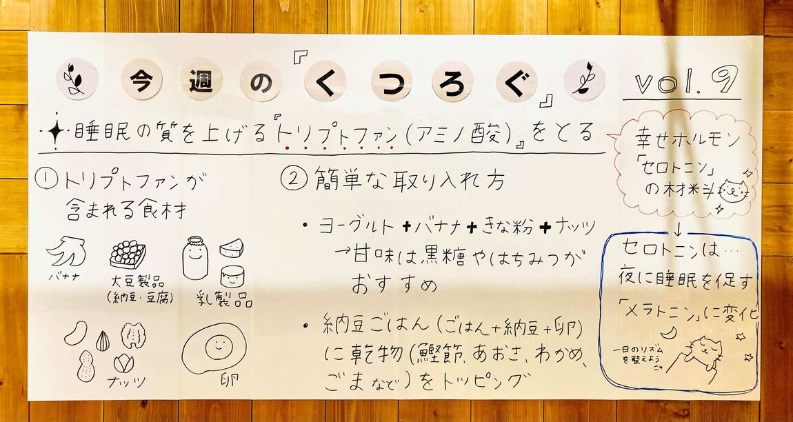 睡眠の質を上げるトリプトファン（アミノ酸）をとる