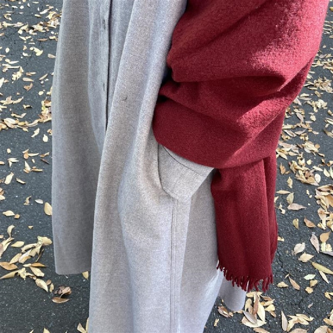 フランネルワンピースのポケット部分の写真