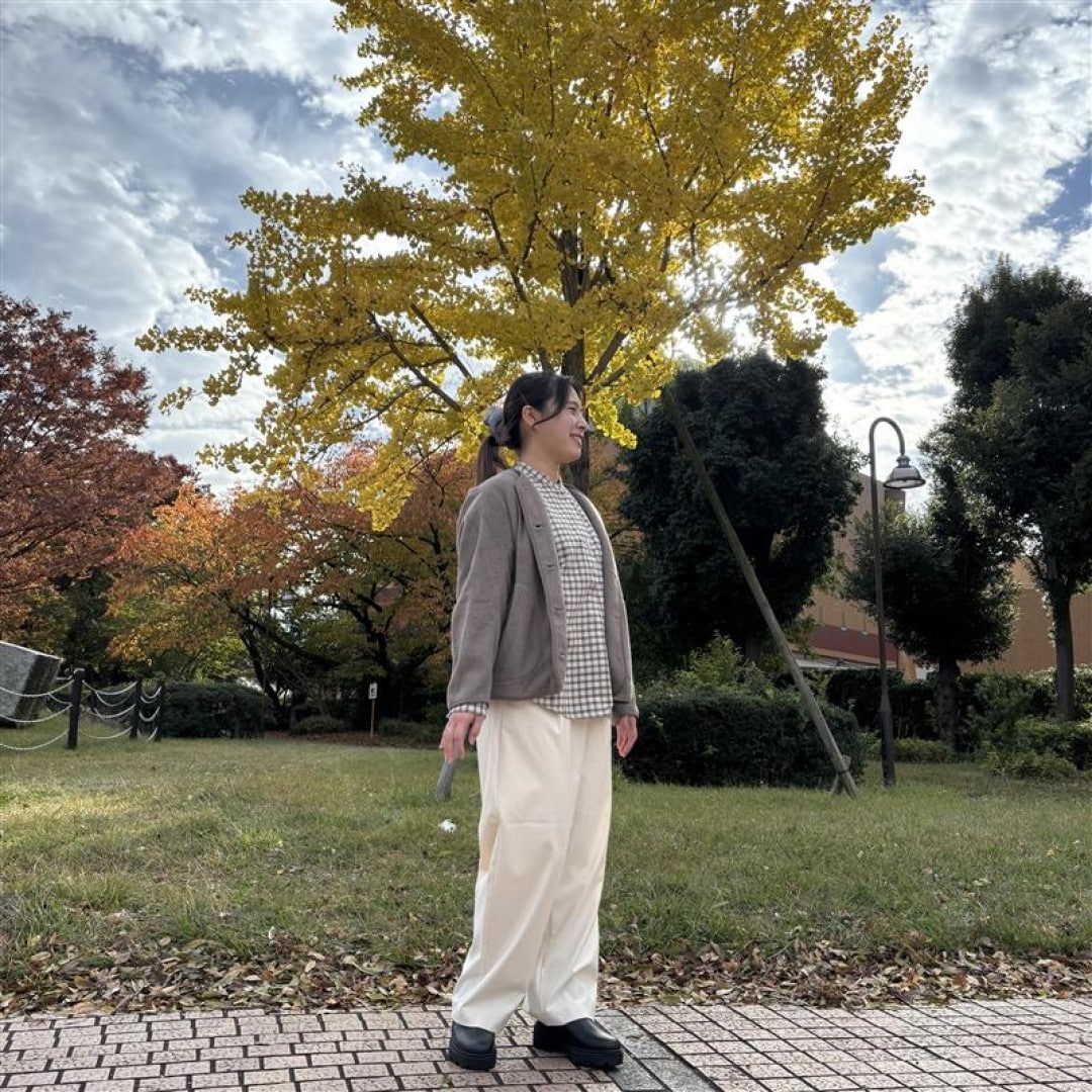 フリースカーディガン　横