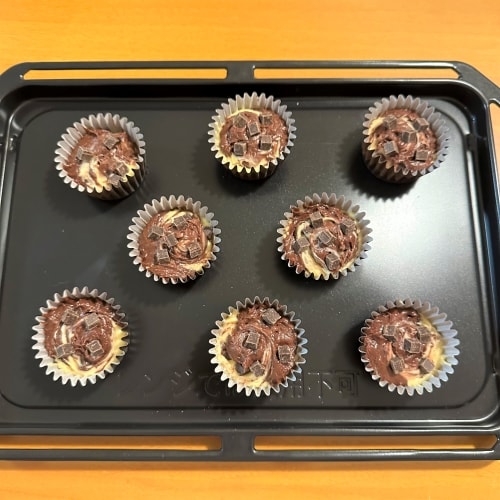 ココア生地を流し込んだ画像